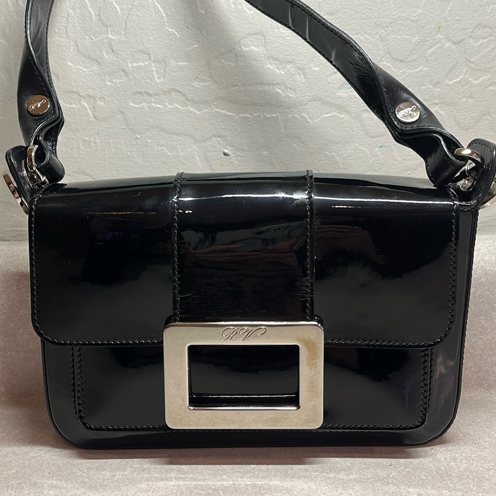 Roger Vivier Black Patent leather shoulder bag